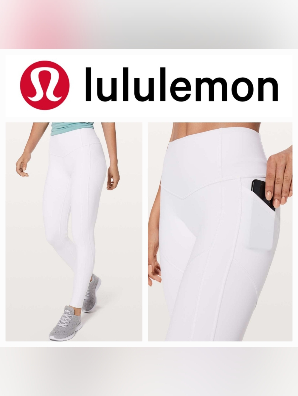 Lululemon All The Right Places 25" Pocket Pant II Double Lined White Sz 6